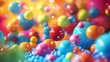 © Galib - Colorful 3D spheres of various sizes appear to be floating in a weightless environment.