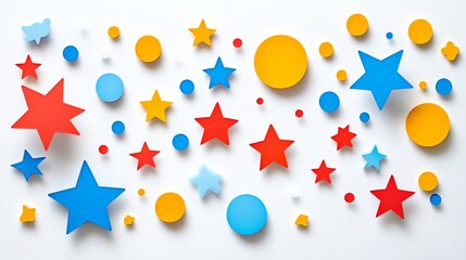 Poster - Colorful starry sky with many different colored stars. The stars are scattered all over the sky and some are closer together while others are further apart. The sky is filled with a sense of wonder
