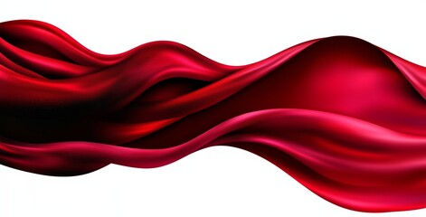 Poster - Red ribbon with a black stripe is shown. The ribbon is long and flowing, creating a sense of movement and elegance. The red color of the ribbon is vibrant and eye-catching
