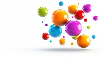 Poster - Colorful image of many different colored spheres. The spheres are all different sizes and are scattered throughout the image. The image has a playful and fun vibe, as the colors are bright