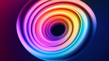 Poster - Colorful spiral with a black hole in the middle. The spiral is made up of different colors and it looks like a vortex