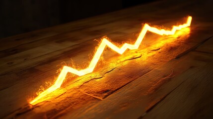 Poster - A close-up of a glowing stock market trend with increasing values, representing rising investments and the dynamic nature of the market