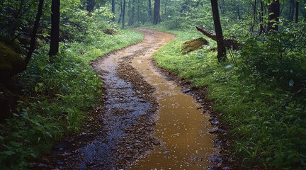 Poster - A path in the forest, beautiful.