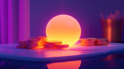 Poster - A conceptual image of a digital financial planner with glowing investment strategies and income tracking, symbolizing structured financial decision-making