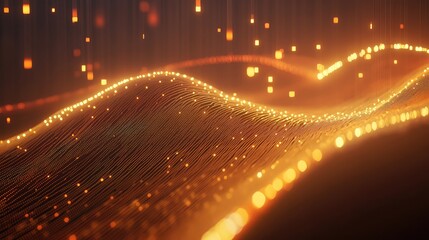 Poster - A conceptual image of a glowing upward stock market trend with abstract data points, representing successful financial forecasting and stock market growth