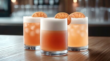 Poster - A spectrum of taste with our cocktails in cocktail glass. Vibrant hues, bold flavors, and a perfect blend at the bar.