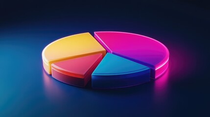 Poster - A digital budget planner with glowing pie charts, representing the distribution of financial resources for a balanced financial plan and healthy budgeting