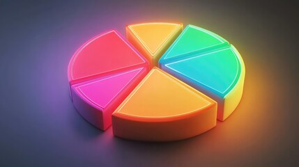 Poster - A digital budget planner with glowing pie charts, representing the distribution of financial resources for a balanced financial plan and healthy budgeting
