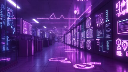 Poster - A digital financial dashboard displaying rising graphs, charts, and key indicators, surrounded by glowing currency symbols in a modern workspace
