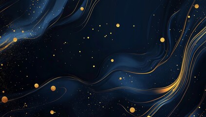 Aufkleber - Abstract navy blue and gold marble texture with glitter. (2)