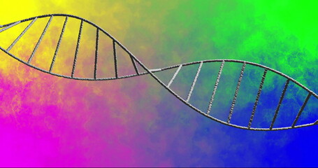 Poster - dna strand image over colorful gradient background