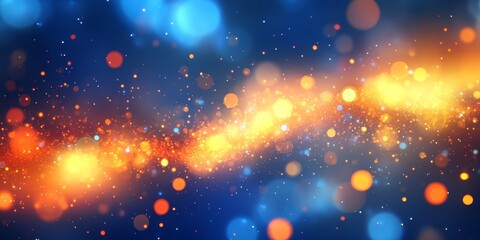 Poster - Abstract swirling light streaks with bokeh.