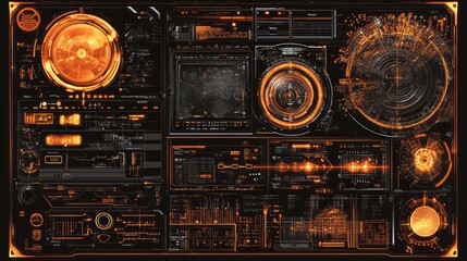 Aufkleber - Conceptual digital interface showcasing text inputs transitioning into realistic images with glowing patterns and futuristic elements