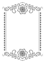 Wall Mural - frame in eastern tradition. stylized with henna tattoos decorative pattern for decorating covers for