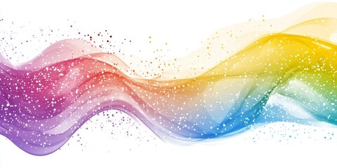 Poster - Colorful wave with sparkles, abstract background.