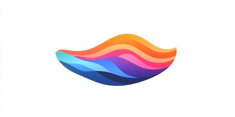 Aufkleber - Abstract colorful wave design. (1)