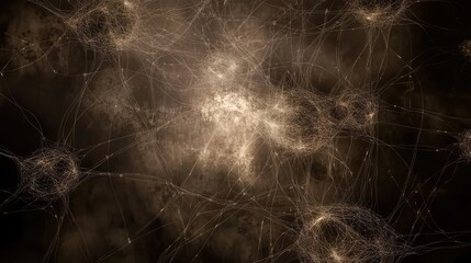 Aufkleber - Neural network visualization glowing with energy, forming a futuristic web of AI connections on a minimalistic background