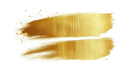 Poster - Two golden brush strokes with gold glitter.