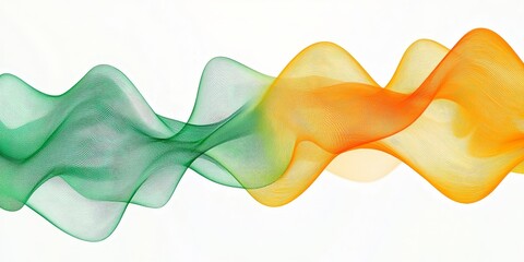 Aufkleber - Abstract green and orange wave flow design. (1)