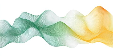 Aufkleber - Abstract green and orange wave pattern.