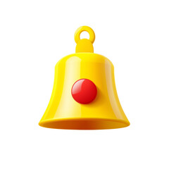 Aufkleber - A bright yellow bell with a red button is shown against a white background, possibly a festive or celebratory image.