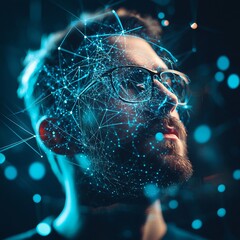 Poster - Innovative Concept of Connected Technology with Abstract Visual Elements