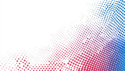 Poster - Abstract red, blue, and white halftone dots pattern background.