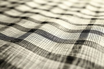 Poster - Intricate pattern of overlapping black and white lines creating a textured surface design