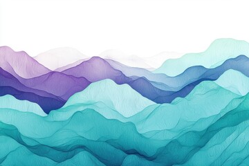 Poster - Ombre pattern blending shades of teal creates a serene and calming effect in abstract representation