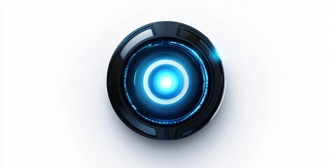 Aufkleber - Futuristic blue glowing circular technology interface.