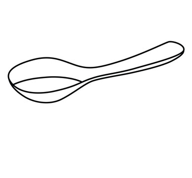 Cute cartoon hand drawn vector spoon coloring page.