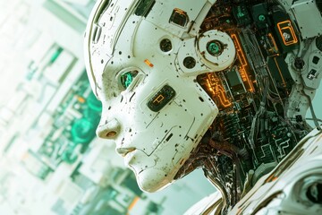Poster - Futuristic Cybernetic AI Systems Illustrated in Conceptual Design