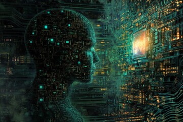 Poster - Surreal and Abstract AI Visualization in Futuristic Computing Environment