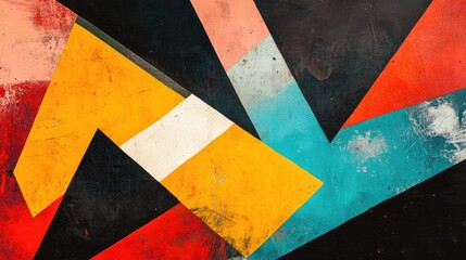Poster - An abstract background with bold, contrasting colors and sharp angles, creating a striking and impactful visual experience.