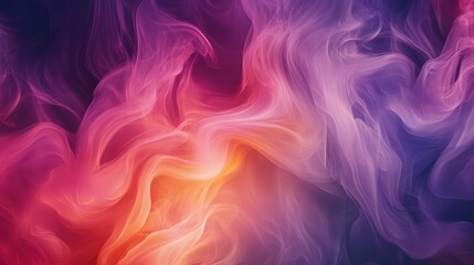 Poster - An abstract image of smoke in various vibrant colors swirling together, creating a fluid and artistic pattern against a dark background.