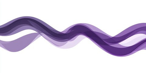 Aufkleber - Abstract purple wavy lines on white background.