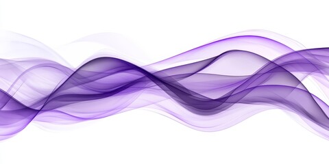 Aufkleber - Abstract purple flowing waves on white background.