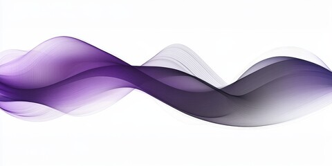 Poster - Abstract purple wave flowing on white background.