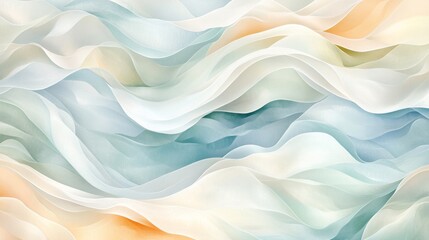 Poster - An abstract watercolor background in soft pastel shades with flowing, organic shapes, creating a calming and artistic look