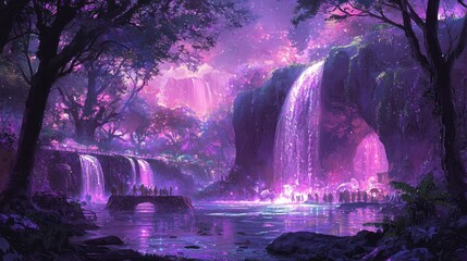 Wall Mural - a celestial marketplace suspended in a sea of glowing clouds. radiant stalls display shimmering arti