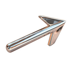 Aufkleber - A three dimensional render of a rose gold arrow pointing to the right against a white background.