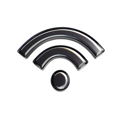 Poster - Metallic Wifi Symbol on White Background