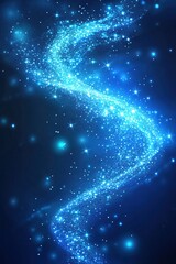 Poster - sparkling blue glitter trail swirling galaxy cosmic dust magic
