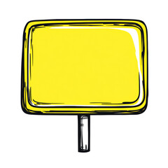 Leinwandbilder - A Yellow Blank Sign on a Simple Post