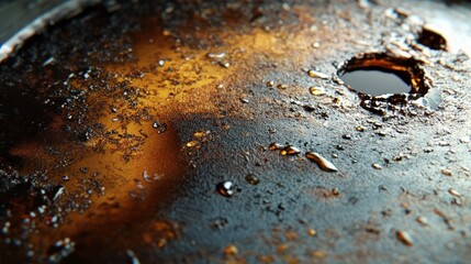 Poster - crude oil sample in a laboratory for testing, highlighting the various characteristics of oil and its different grades.