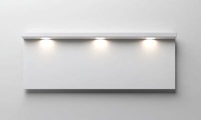 Aufkleber - Illuminated wall shelf with three lights, perfect for display.
