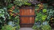 © Soulin7 - Rustic gate surrounded by vertical gardens with mixed succulents and ivy, enhancing its countryside appeal