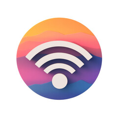 Poster - Wifi Symbol on Colorful Circular Background