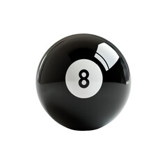 Poster - A single black eight ball rests on a white surface