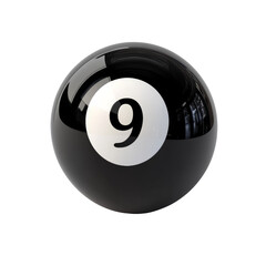 Poster - A single nine ball rests on a white surface